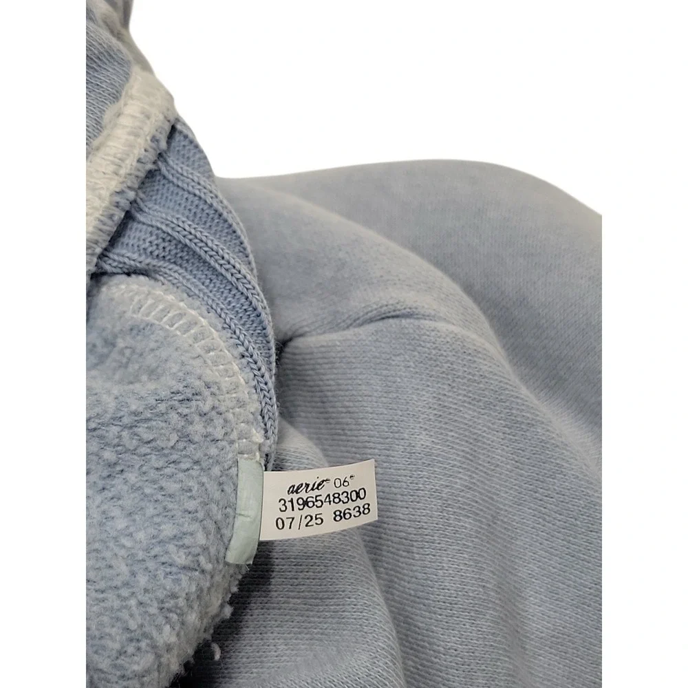 Aerie Oh Snap! Barrel Sweatpant Baggy Y2K preppy pants cloud wash Medium A005539 - Picture 11 of 11